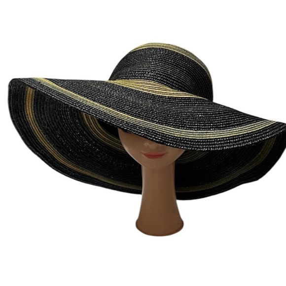 NWT Wynn Las Vegas Resort Elegant Black and Gold Wide Brim Hat main image 7